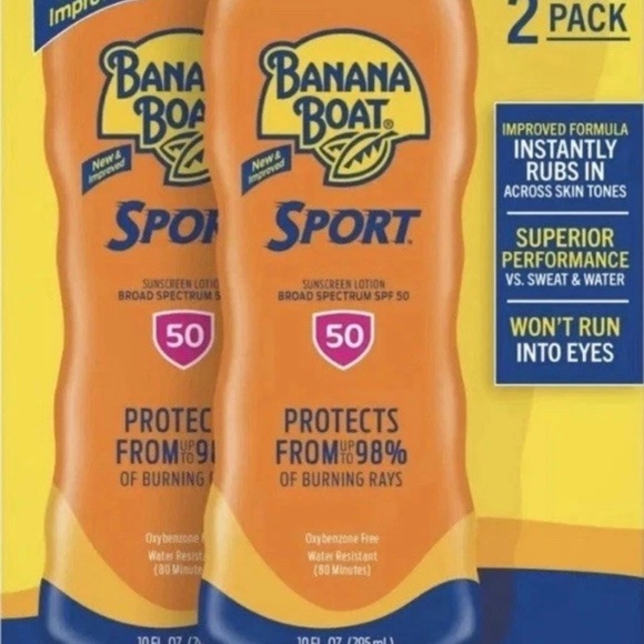 2x 10oz Banana Boat Sport Ultra SPF50 Sunscreen No Oxybenzone Water Resist + Cap - Picture 4 of 7